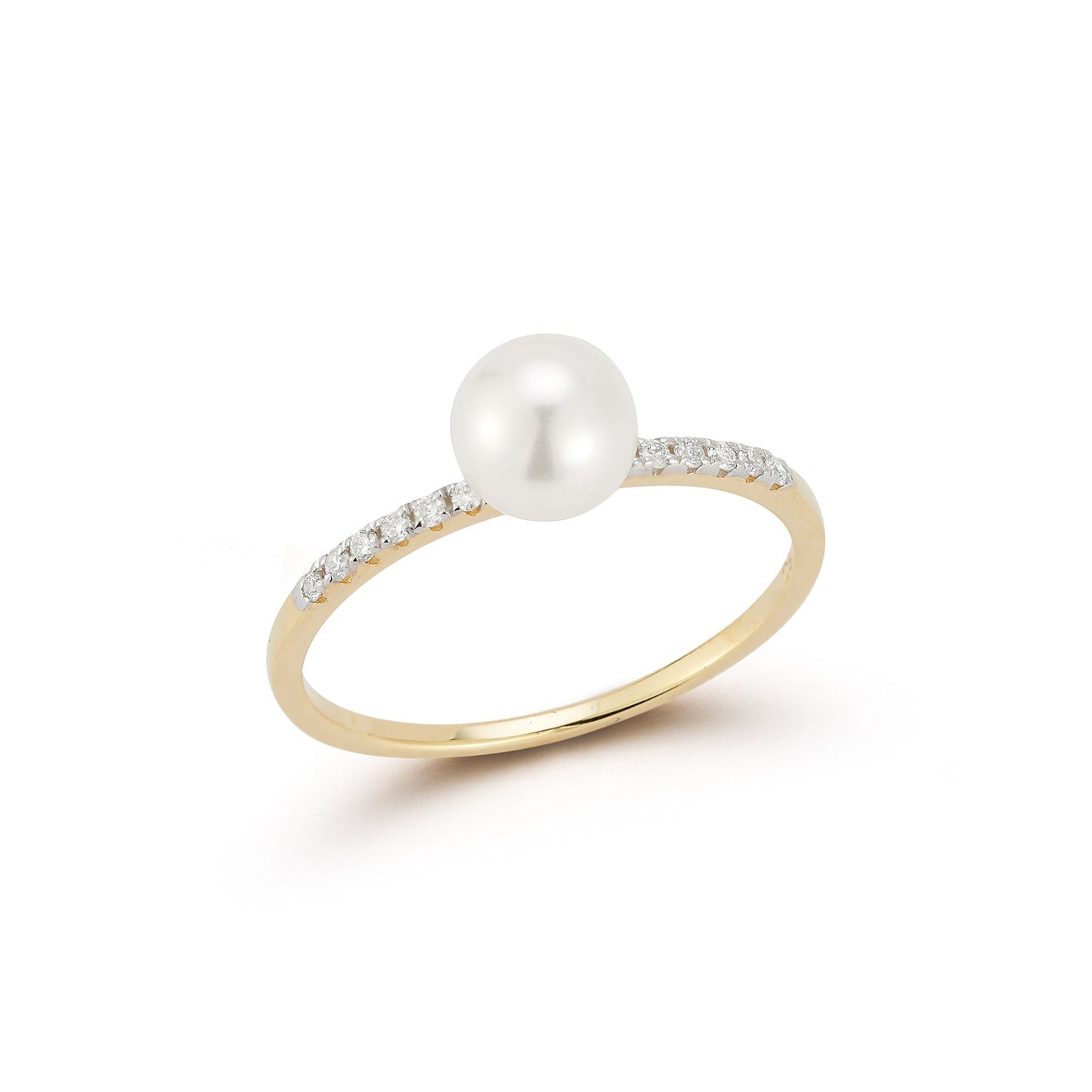 Gold Pearl Sphere Ring in 14kt