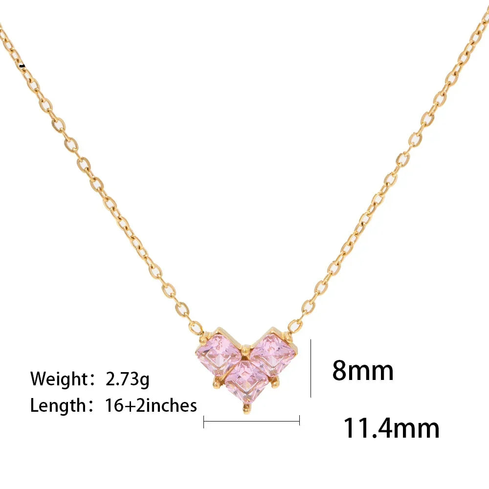 Cubic Zirconia Heart Pendant Necklace