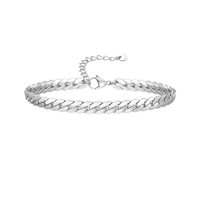 Sleek Stainless Steel Cuban Chain Bracelet