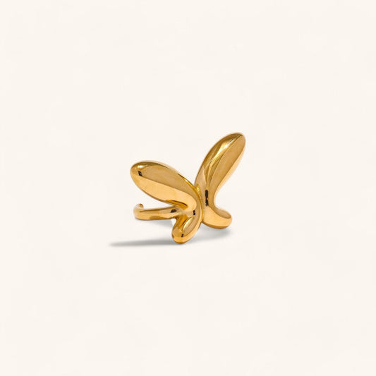 Butterfly Design Open Ring in Minimalistic Style