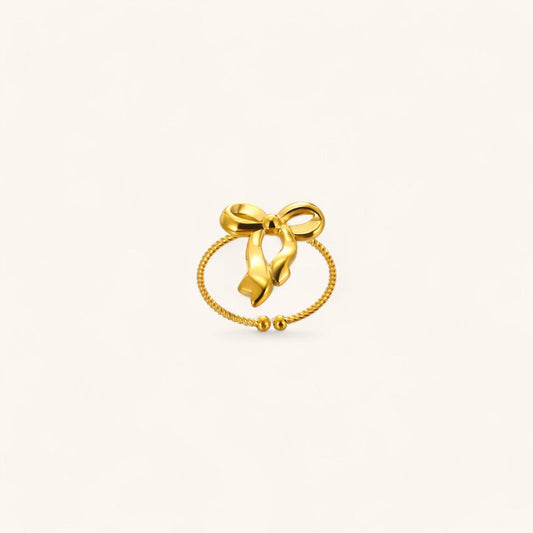 Stylish Gold Bowknot Ring for Women