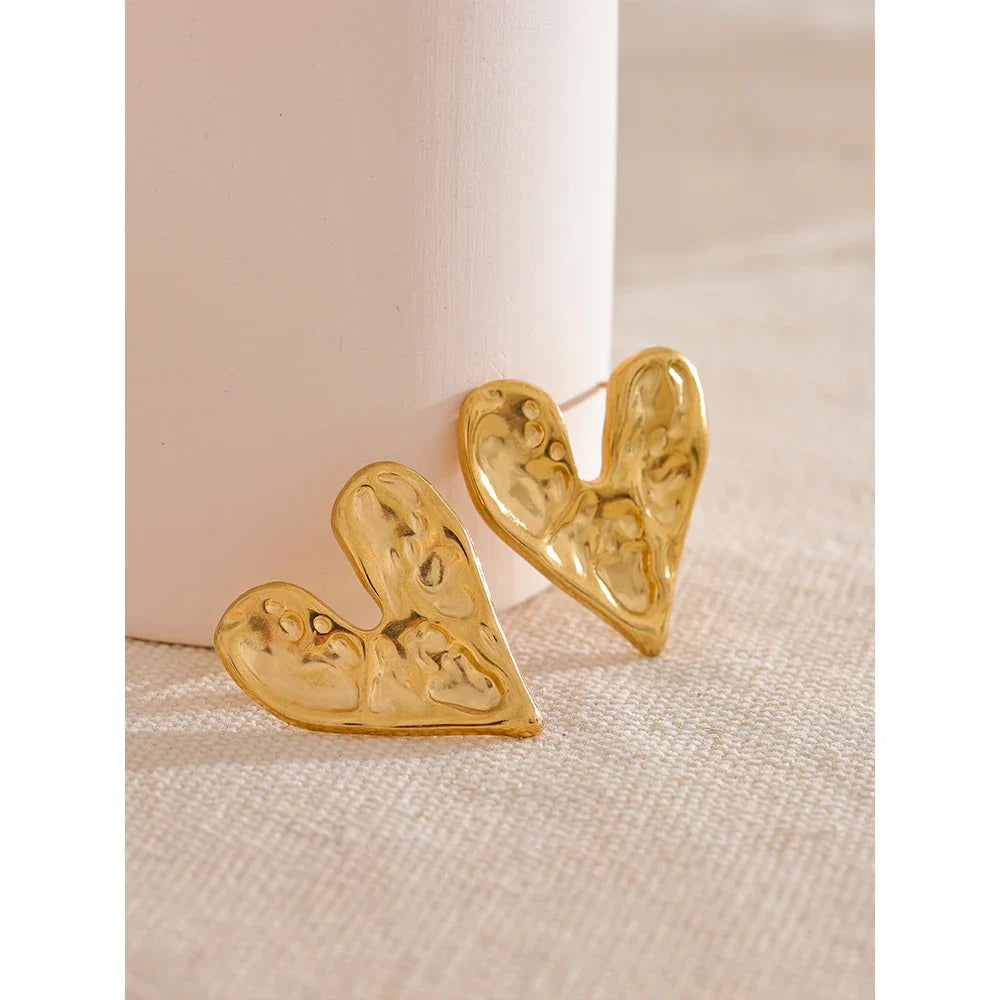 Stylish Heart Earrings in Stainless Steel