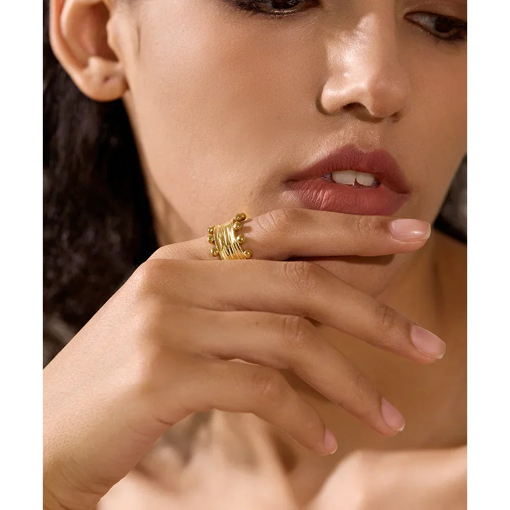 Wide Gold Statement Ring for Fashion Lovers