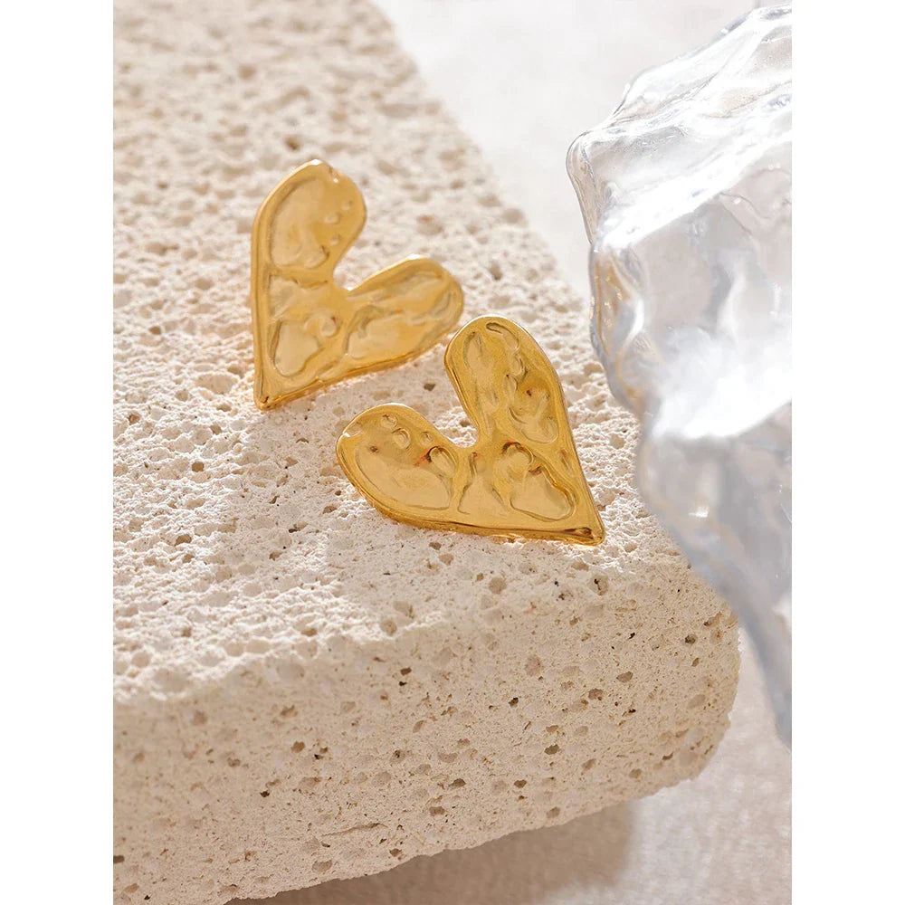 Stylish Heart Earrings in Stainless Steel