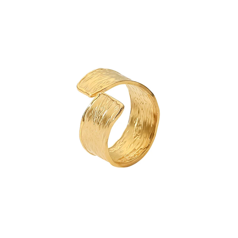 Adjustable Stainless Steel Gold Ring Design