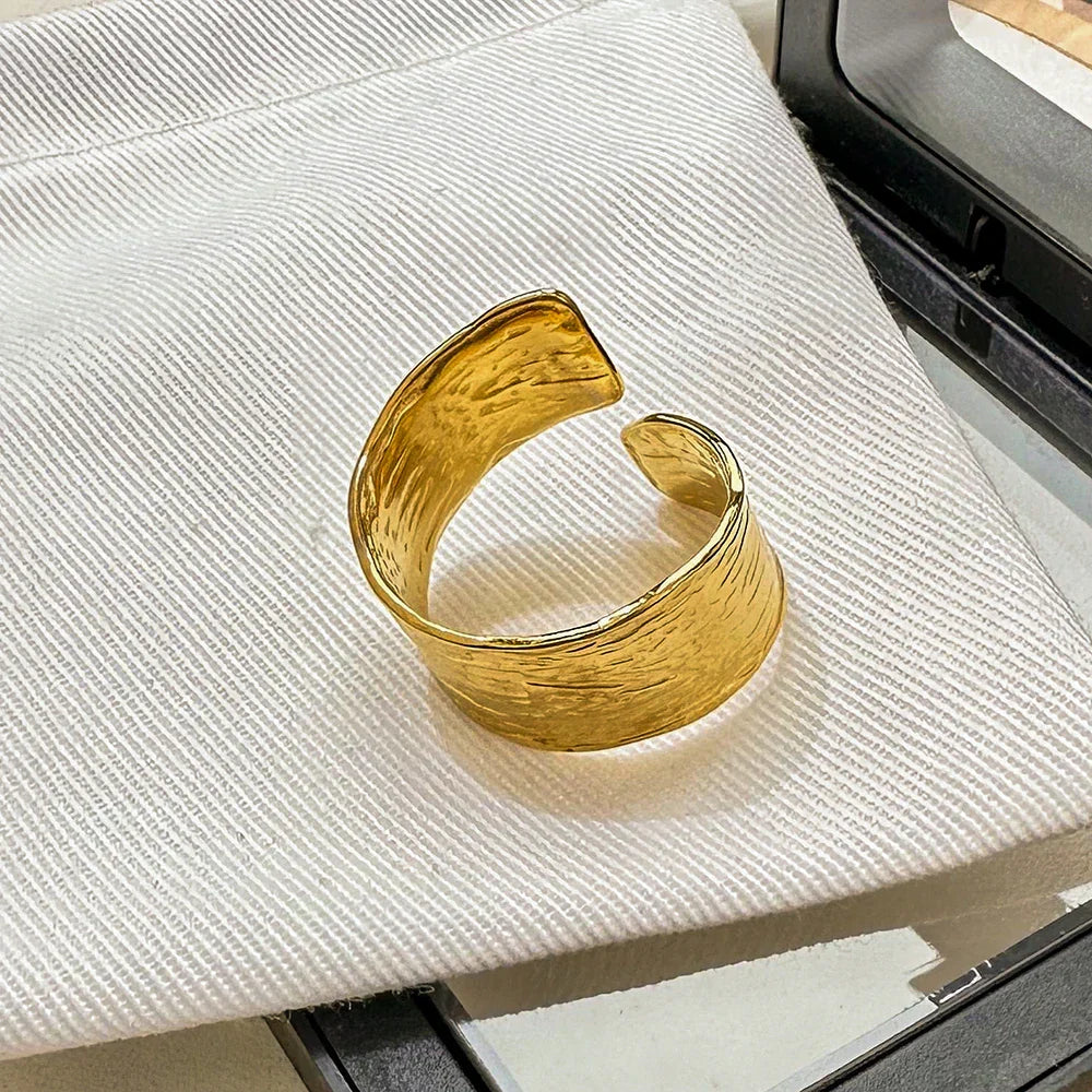 Adjustable Stainless Steel Gold Ring Design