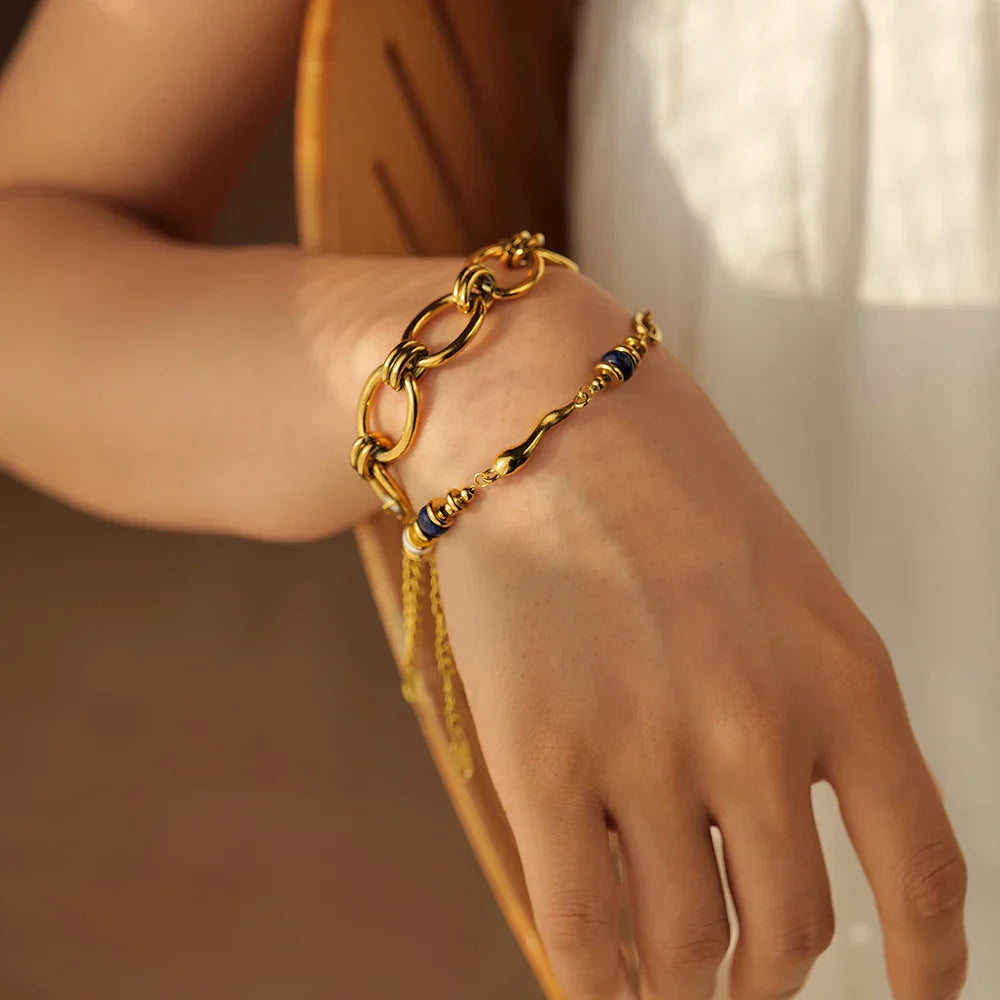 Water Drop Bracelet with Glass Pearls