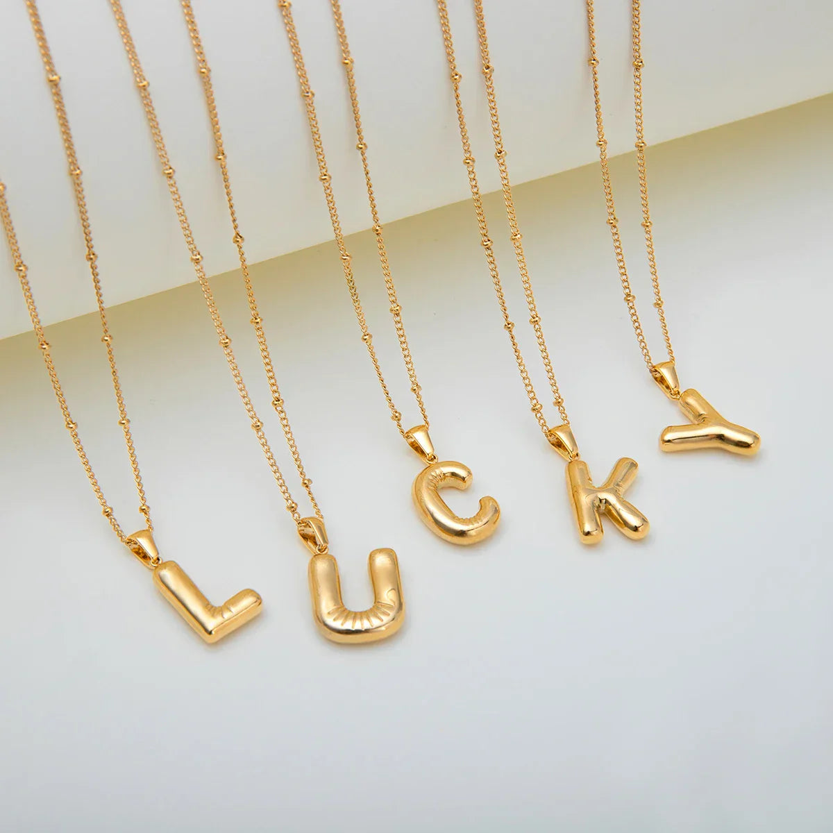 Alphabet Necklace with Balloon Bubble Design