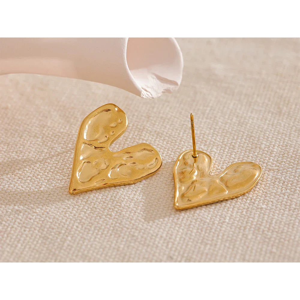 Stylish Heart Earrings in Stainless Steel