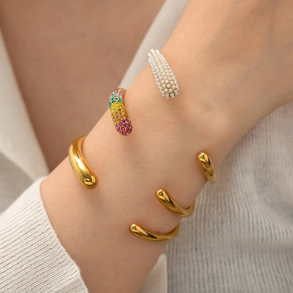 Elegant Gold Open Bangle Accessories for Women