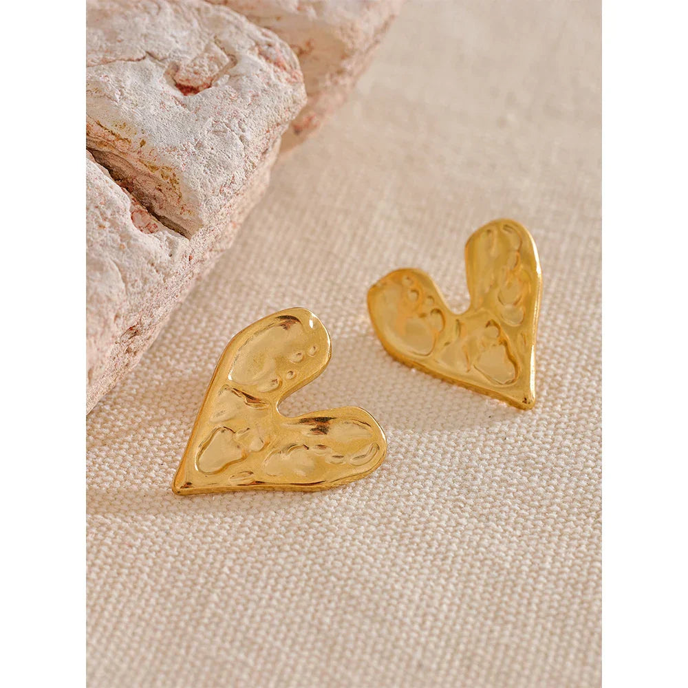 Stylish Heart Earrings in Stainless Steel