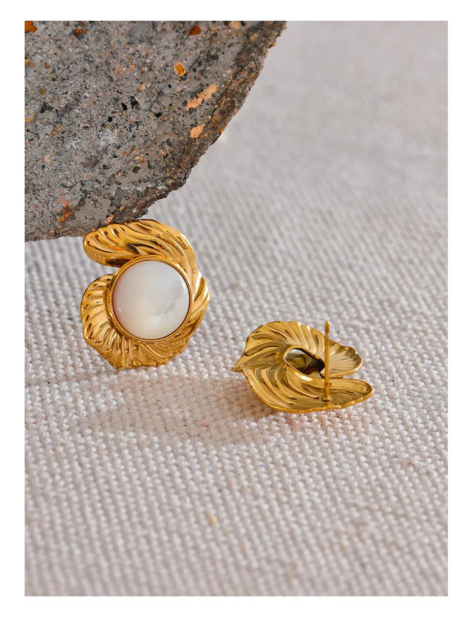 Geometric Natural Shell Statement Earrings