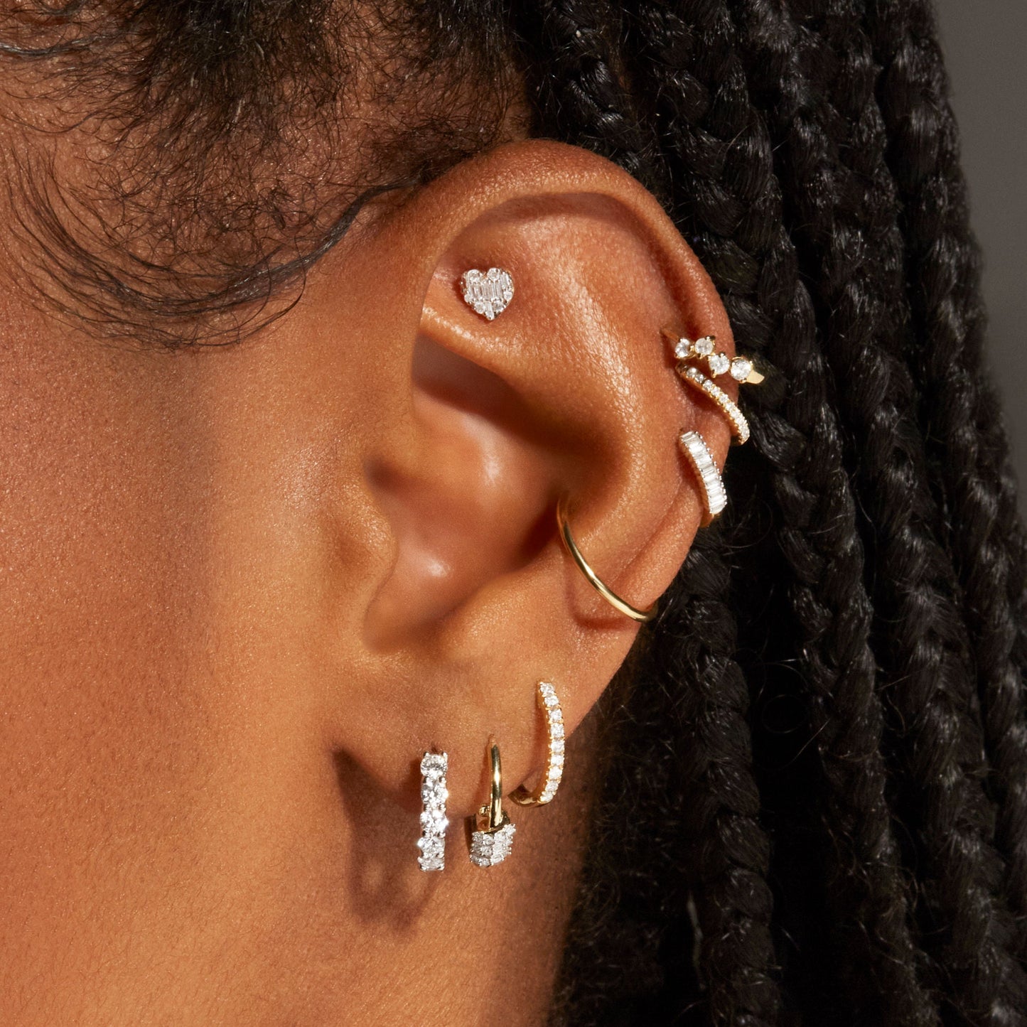 Lab-Created Diamond Huggie Earrings with Fairy Lights