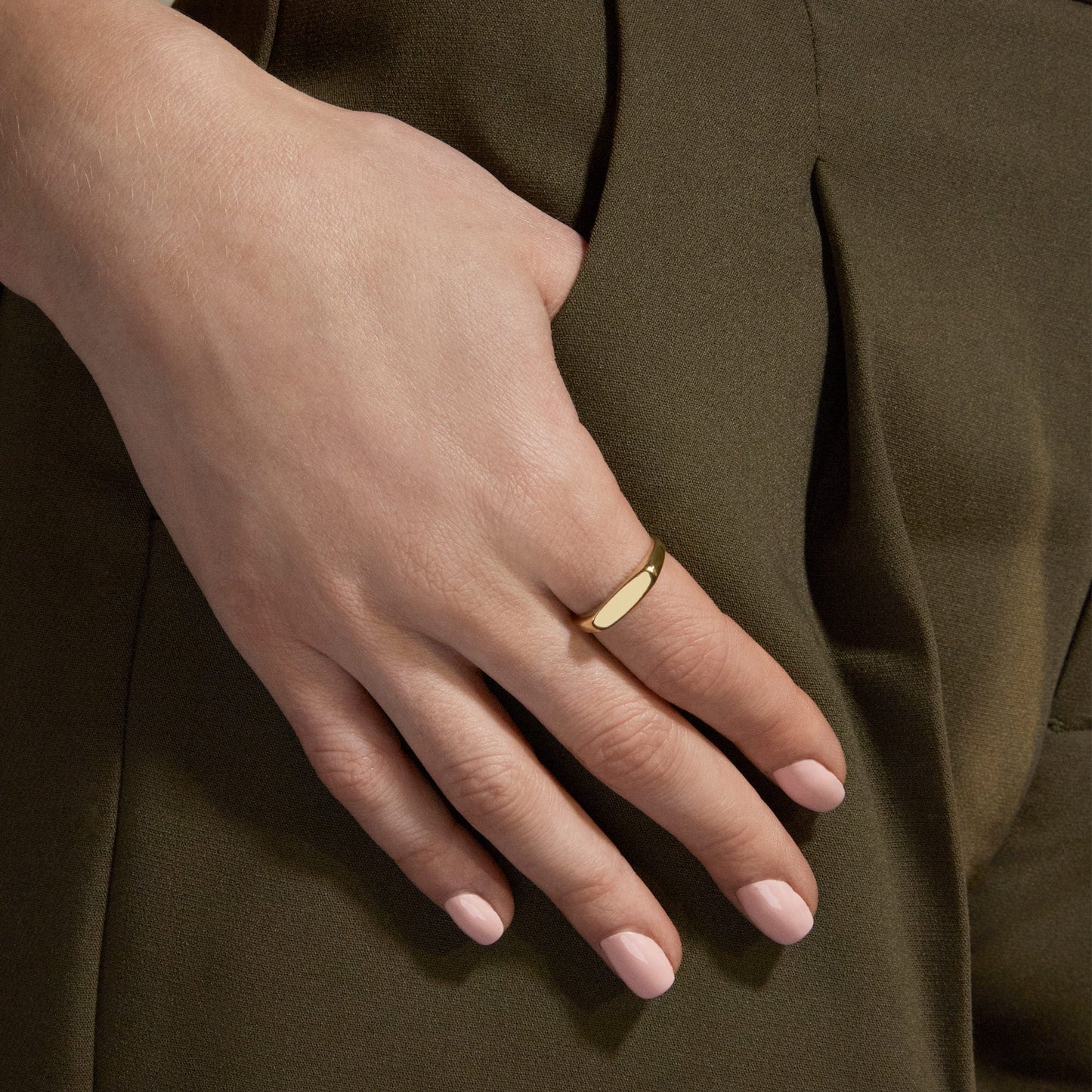 Bold Signet Ring in Stacked Design