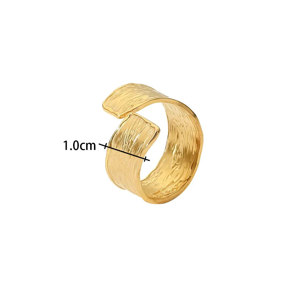 Adjustable Stainless Steel Gold Ring Design