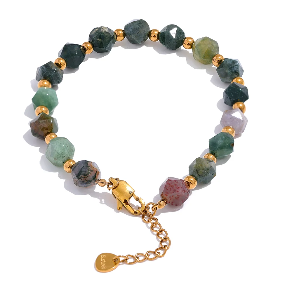 Agate Stone Beads Bracelet Chain Design