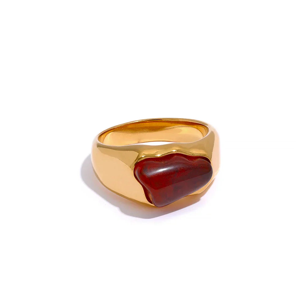 Geometric Vintage Resin Fashion Ring