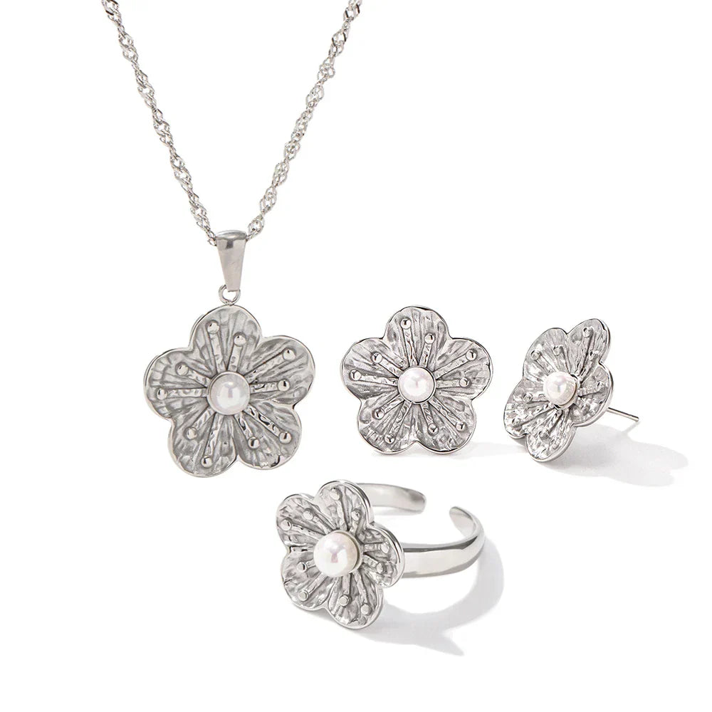 Vintage Flower Jewelry Collection Set