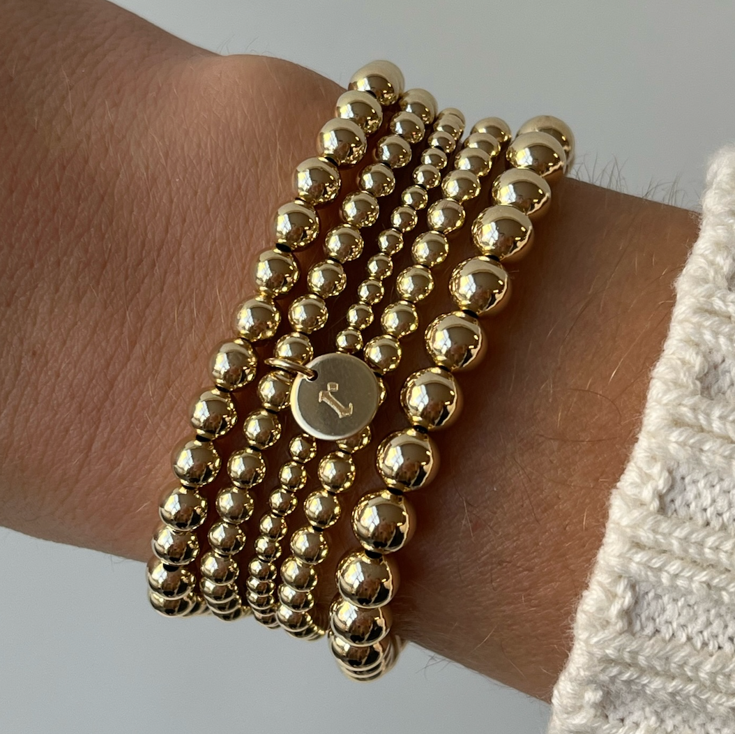 Elegant Initial Juno Five Stack Bracelet Set