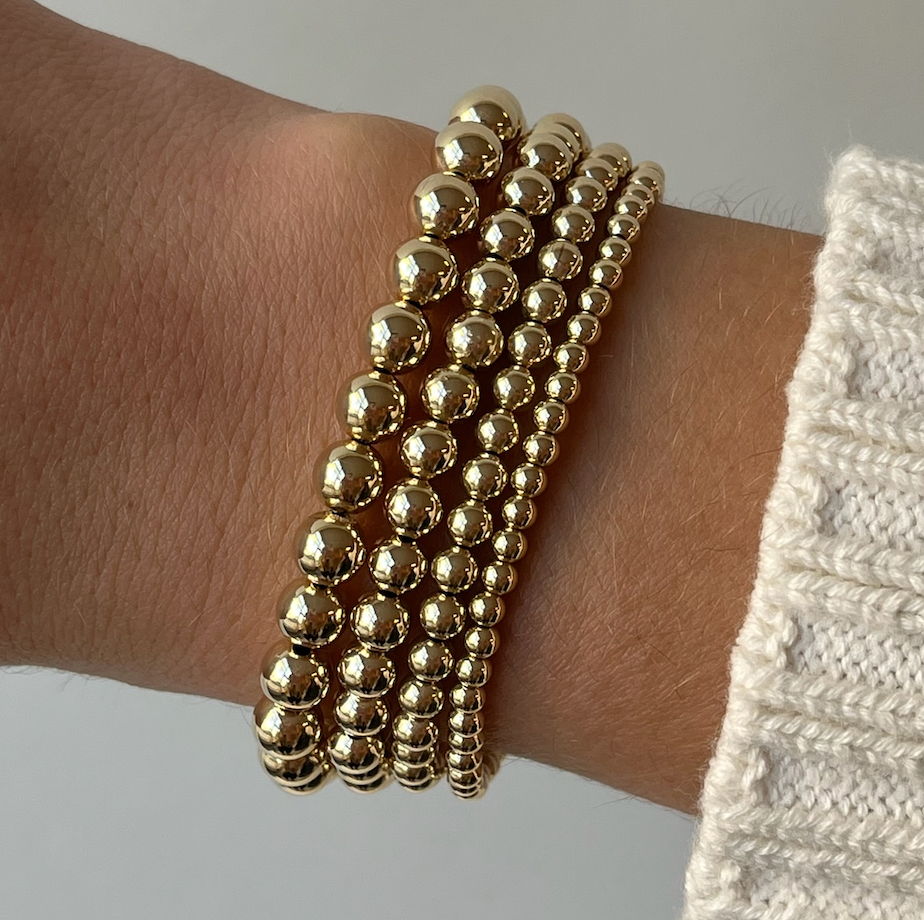 Stackable Four Piece Bracelet Set in Various Sizes