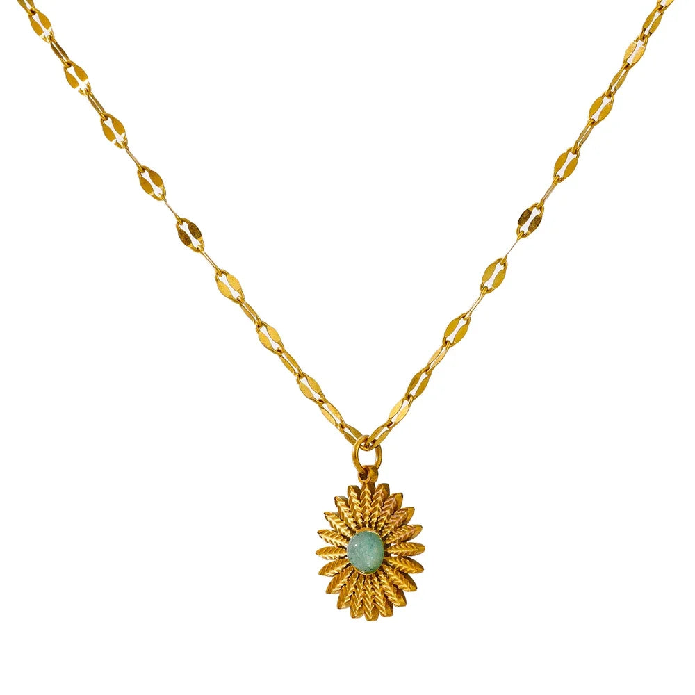 Flower Stone Pendant Necklaces for Elegant Style