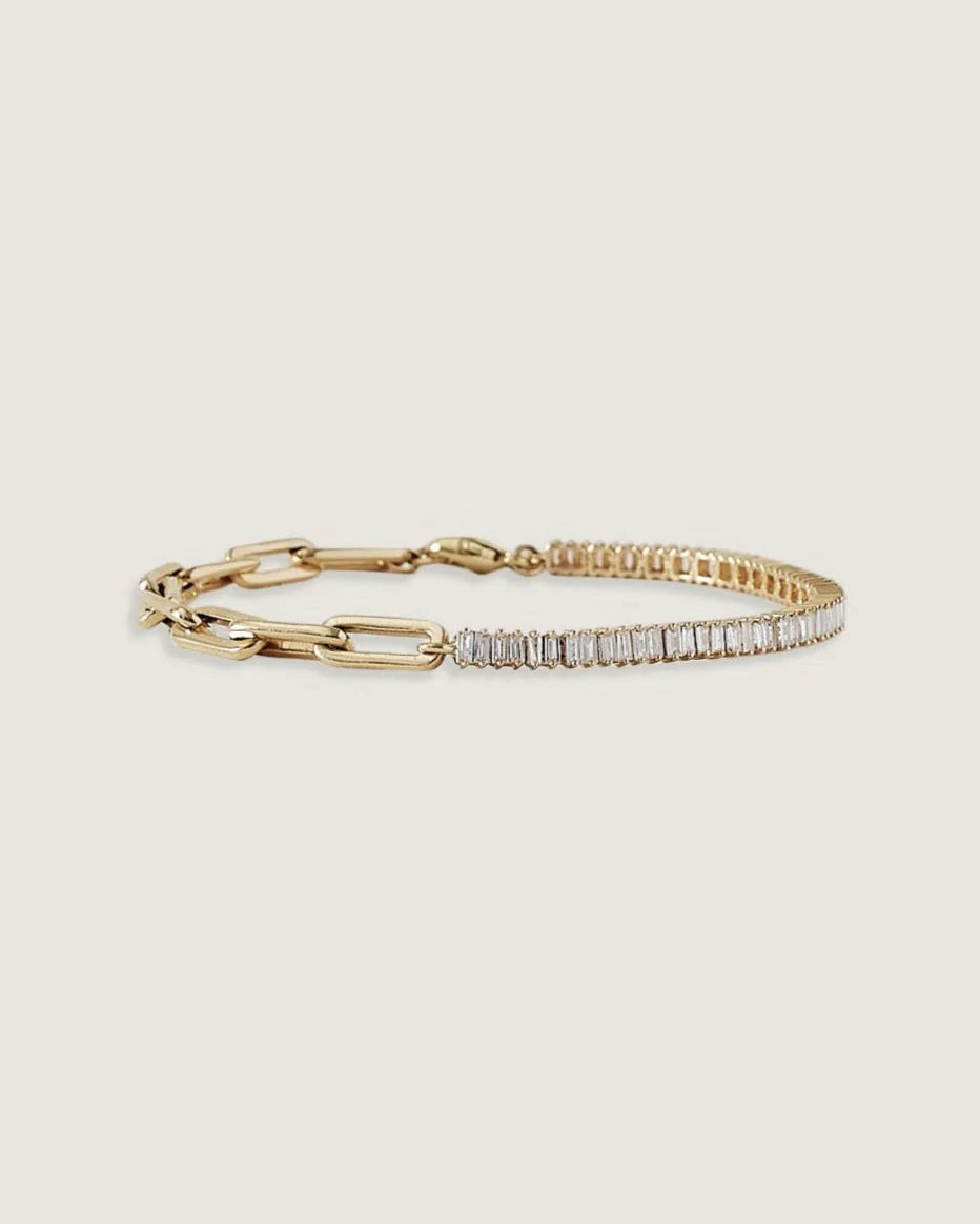 Baguette Tennis Link Diamond Bracelet