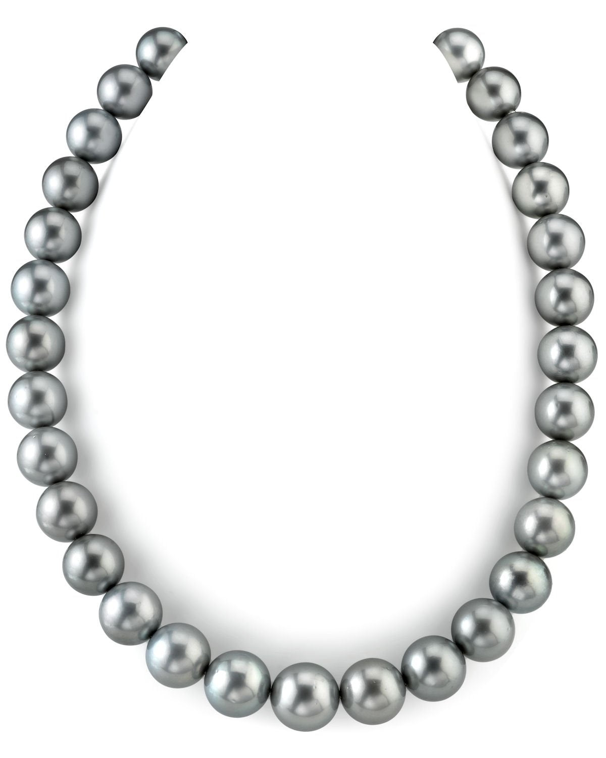 Silver Tahitian Pearl Necklace with True Round Design