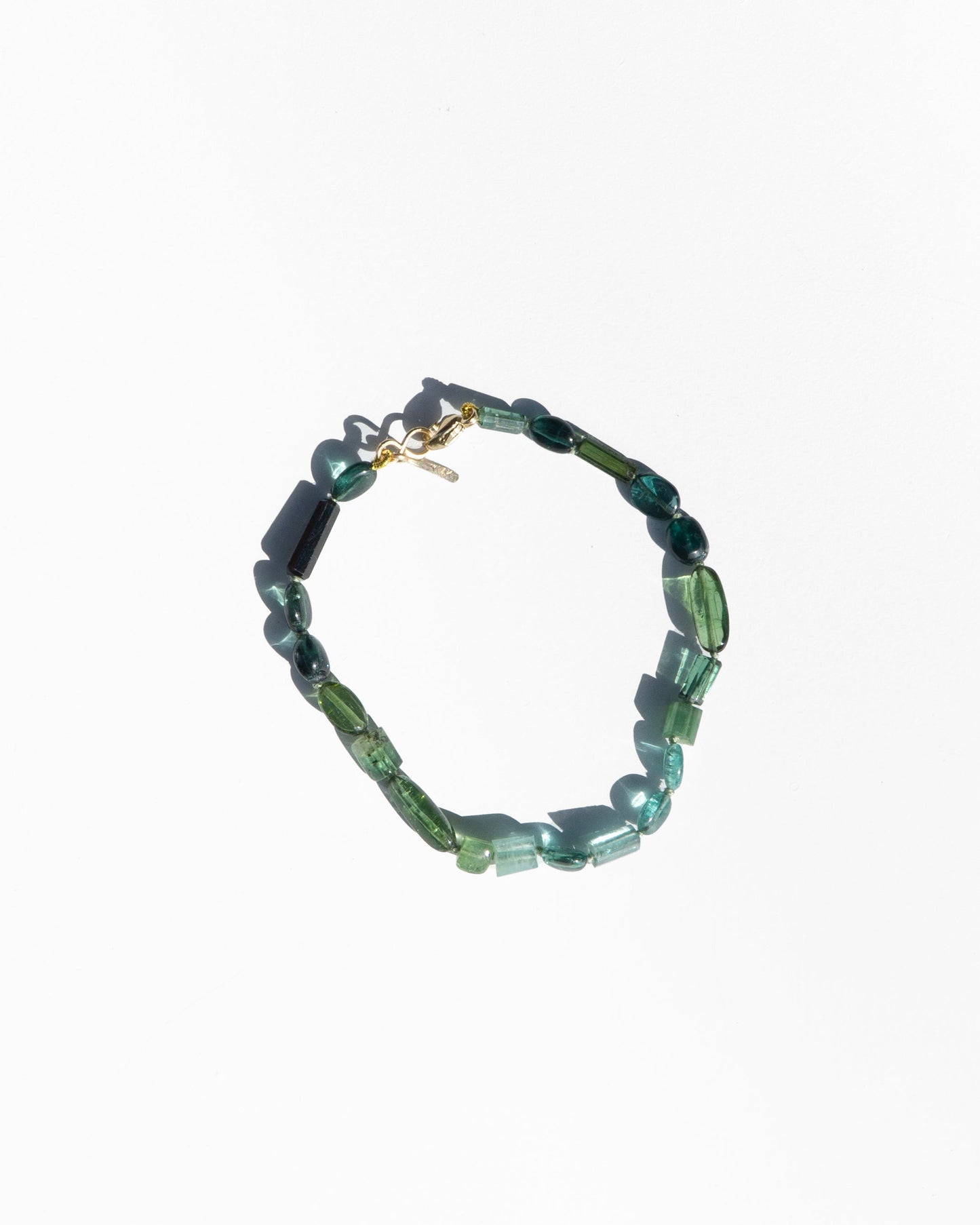 14K Sea Tourmaline Stacked Bracelet