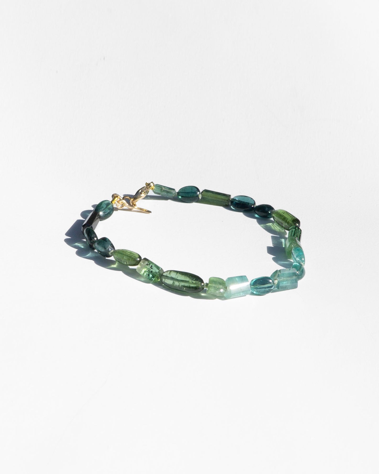 14K Sea Tourmaline Stacked Bracelet