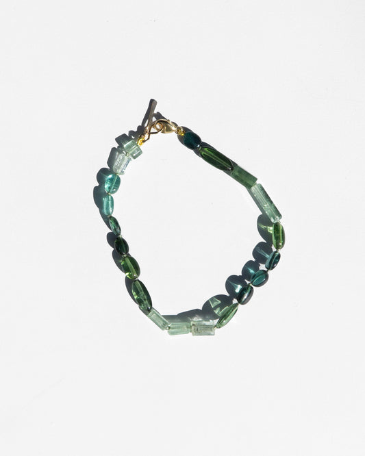 14K Layering Bracelet with Sea and Green Colors