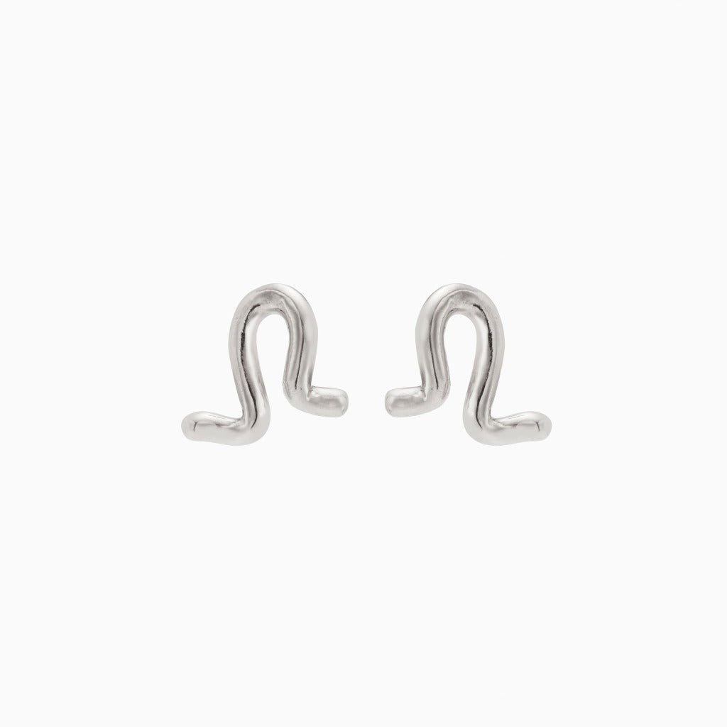 Twisted Design Stud Earrings in Silver