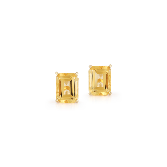 Citrine Stud Earrings in 14kt Gold