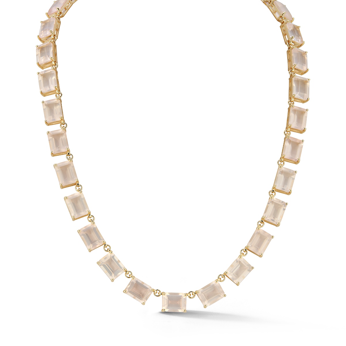 Rose Quartz 14kt Necklace in Anna Riviera Style