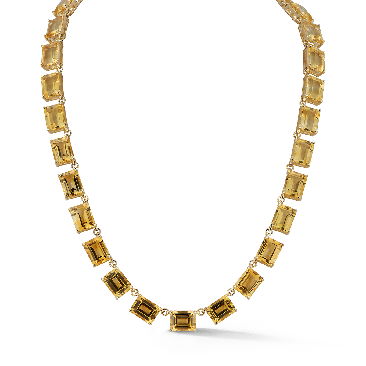 Citrine 14kt Gold Riviera Style Necklace