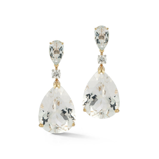 White Topaz Earrings in 14kt Metal