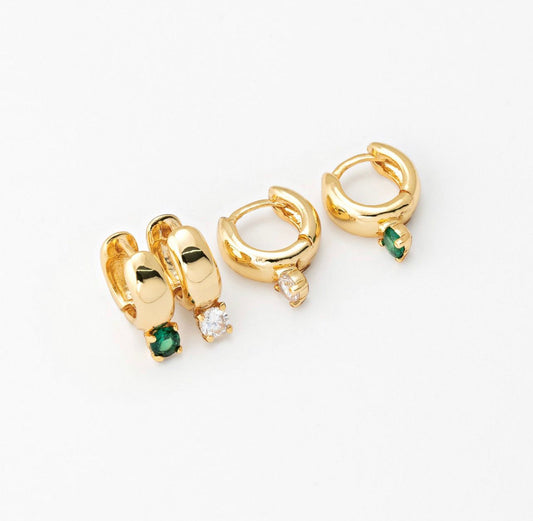 CZ Mini Chunky Huggie Earrings