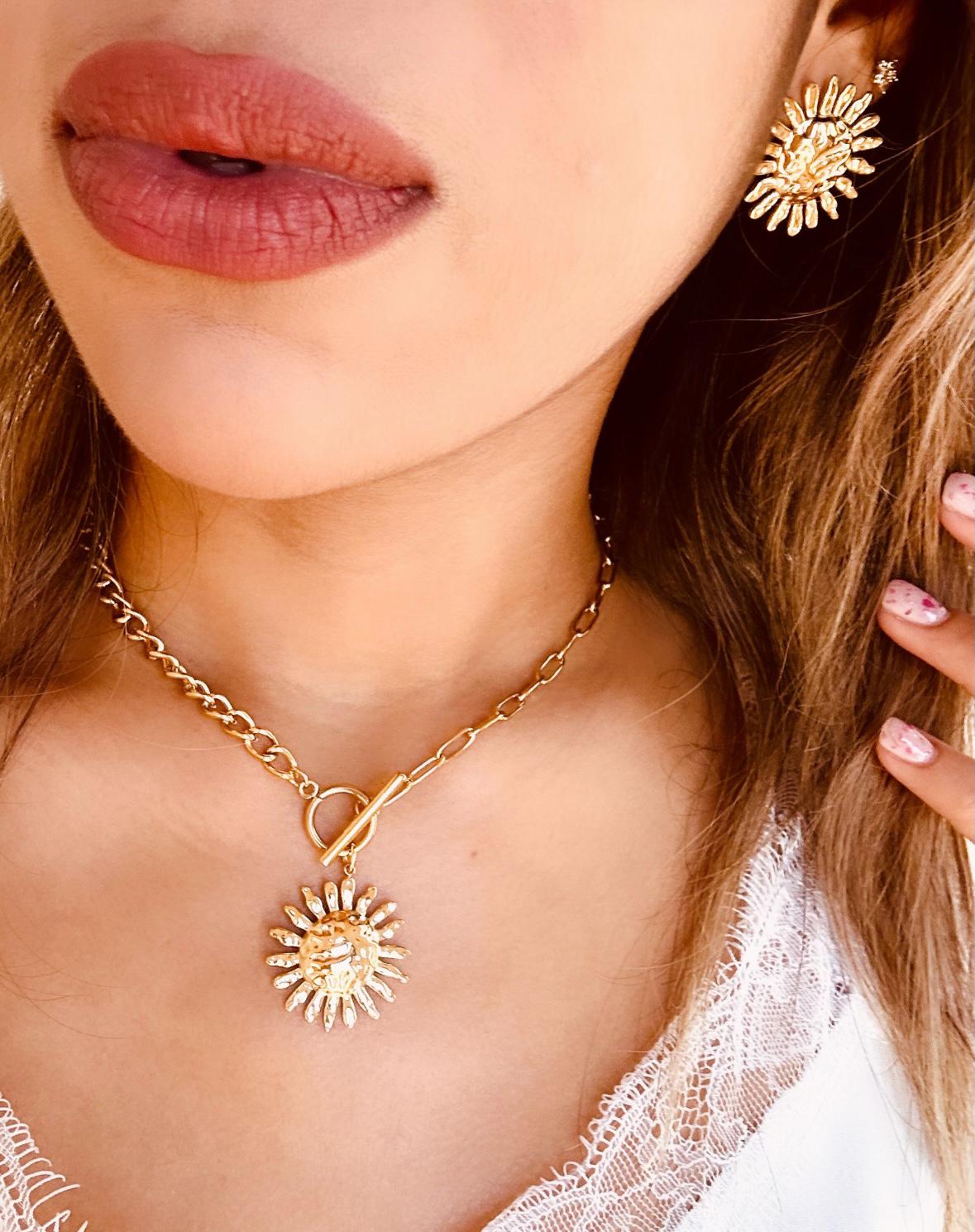 Asymmetric Sunflower Jewelry Set