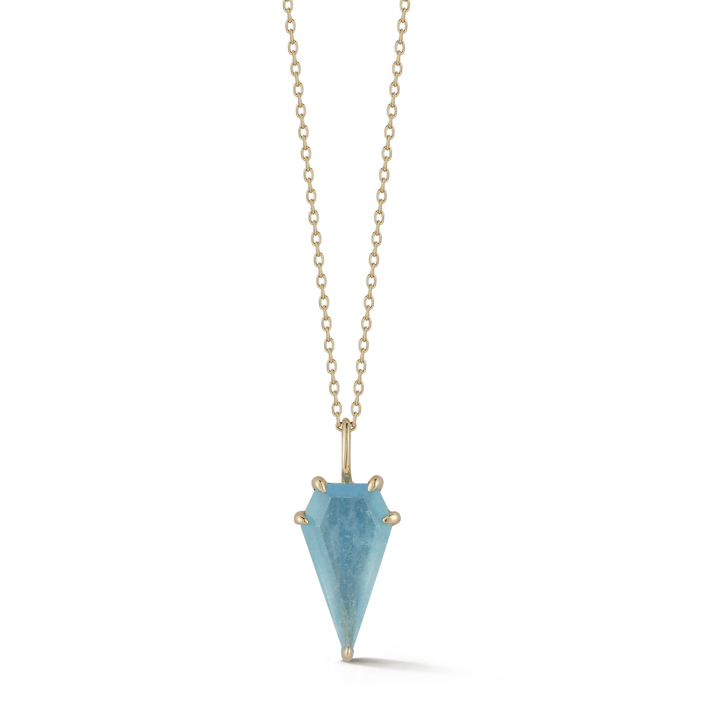 Aquamarine Kite Necklace in 14kt Gold