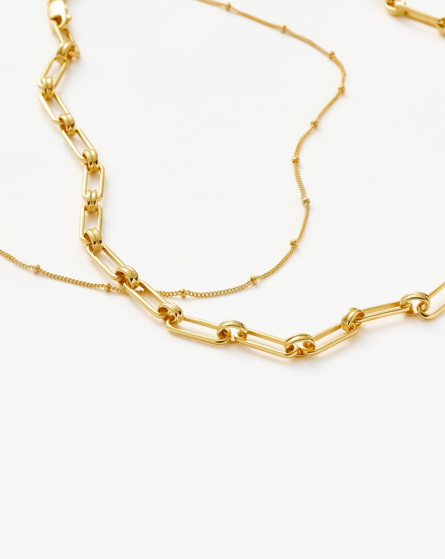 18k Gold Vermeil Chain Choker Necklace Set