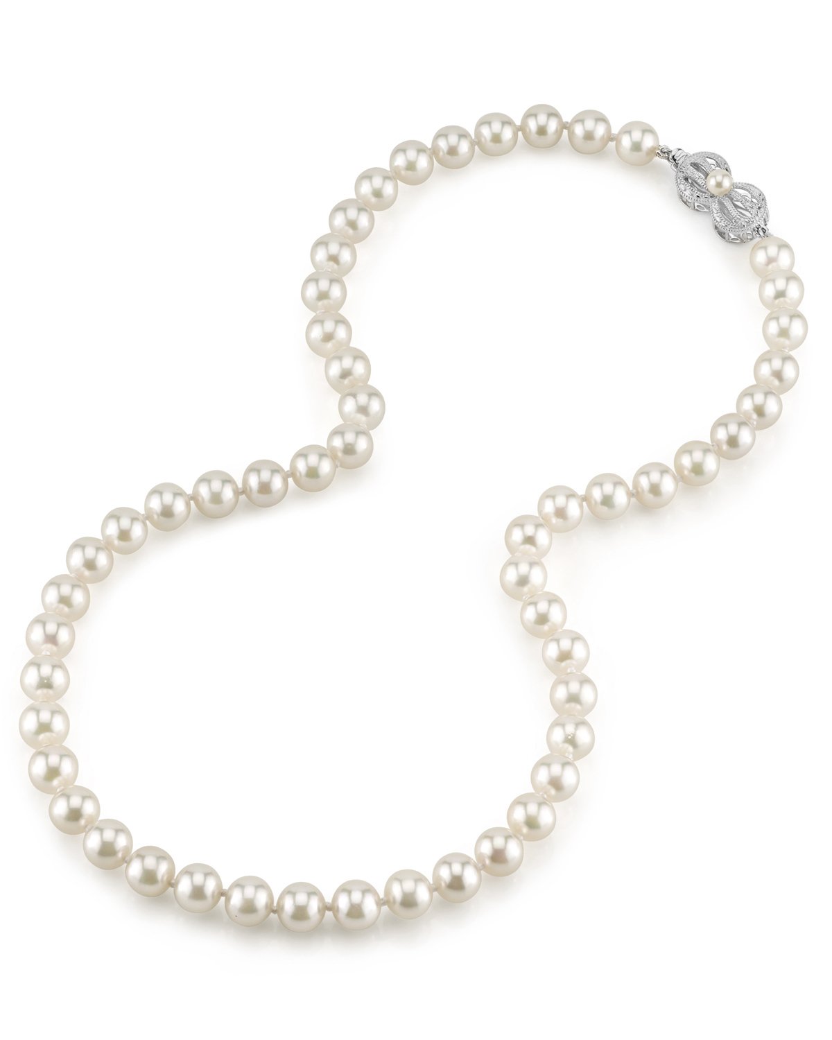 White Akoya Pearl Necklace in AAA Quality 2