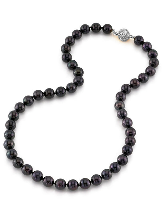 Black Akoya Pearl Necklace in AAA Quality 5