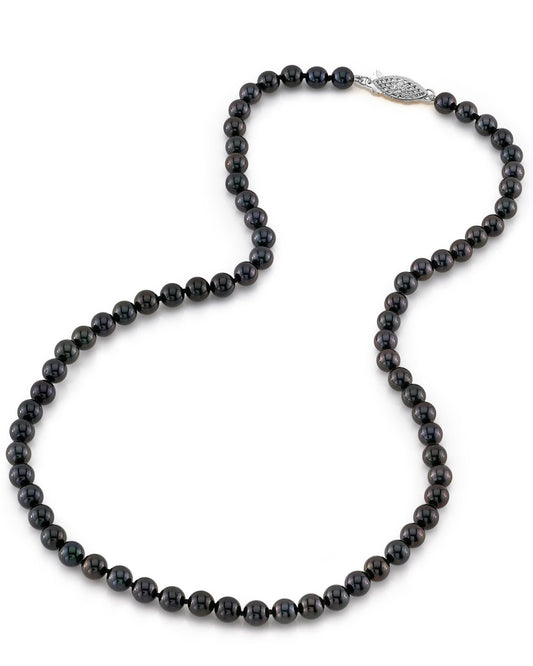 Black Akoya Pearl Necklace in AA+ Quality 2