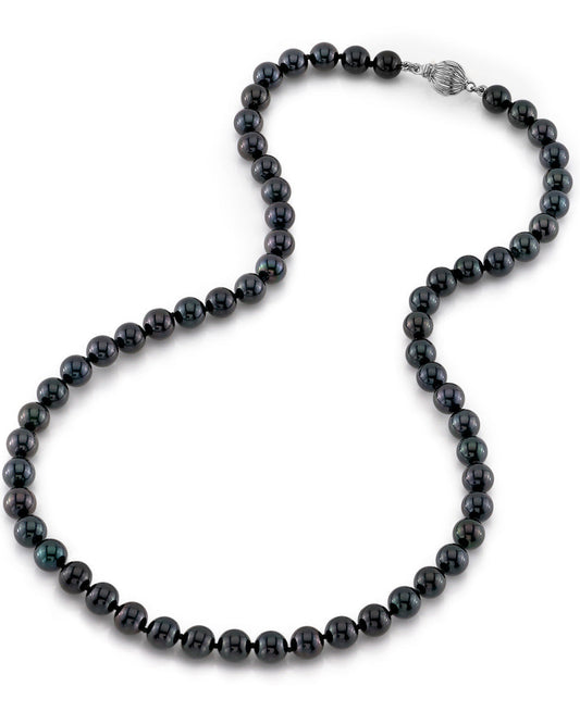 Black Akoya Pearl Necklace in AAA Quality 3