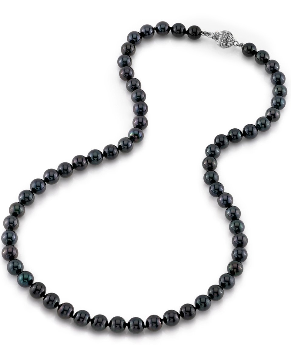 Black Akoya Pearl Necklace in AA+ Quality 4