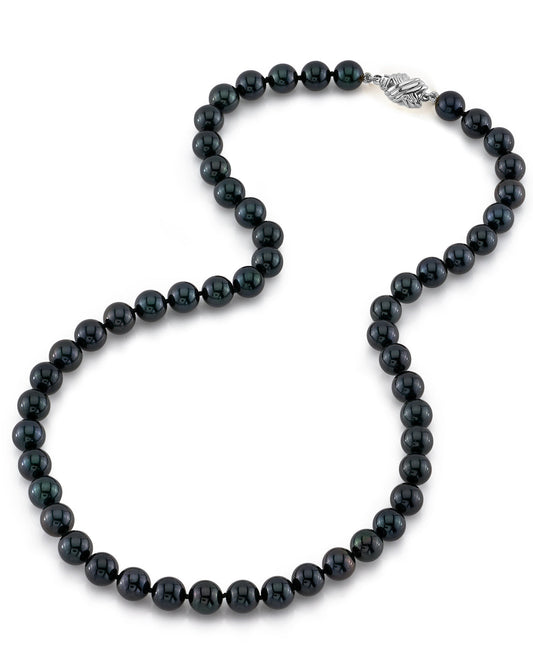 Black Akoya Pearl Necklace in AA+ Quality 5