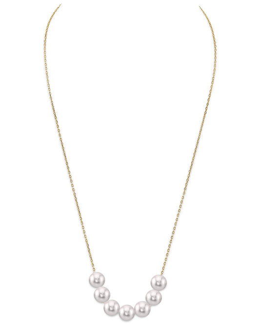 Akoya Pearl 14K Gold Tin Cup Necklace