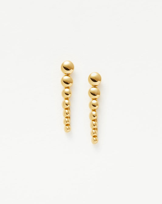 Beaded Drop Stud Earrings in Gold Vermeil