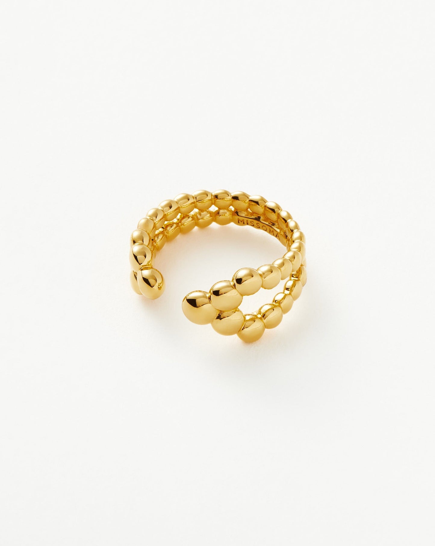 Beaded Open Ring in 18k Gold Vermeil