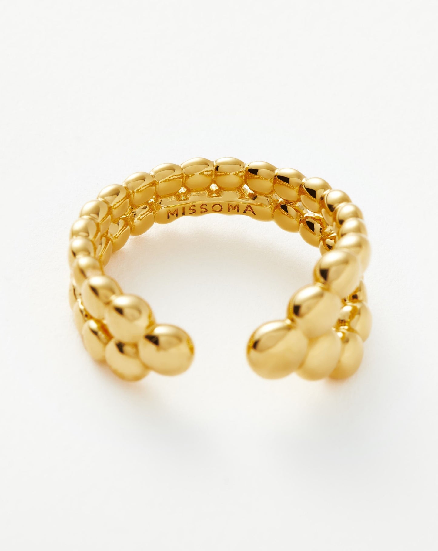 Beaded Open Ring in 18k Gold Vermeil