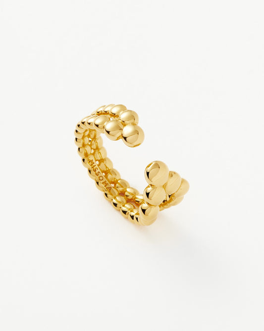 Beaded Open Ring in 18k Gold Vermeil